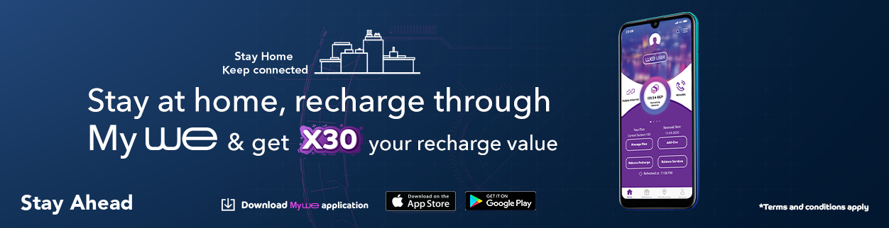 Get X30 of your recharge Value through My WE App Get X30 of your recharge Value through My WE App